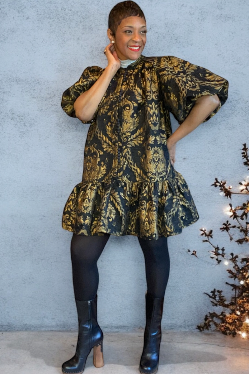 GOLD AND BLACK BROCADE MINI – Variations Style