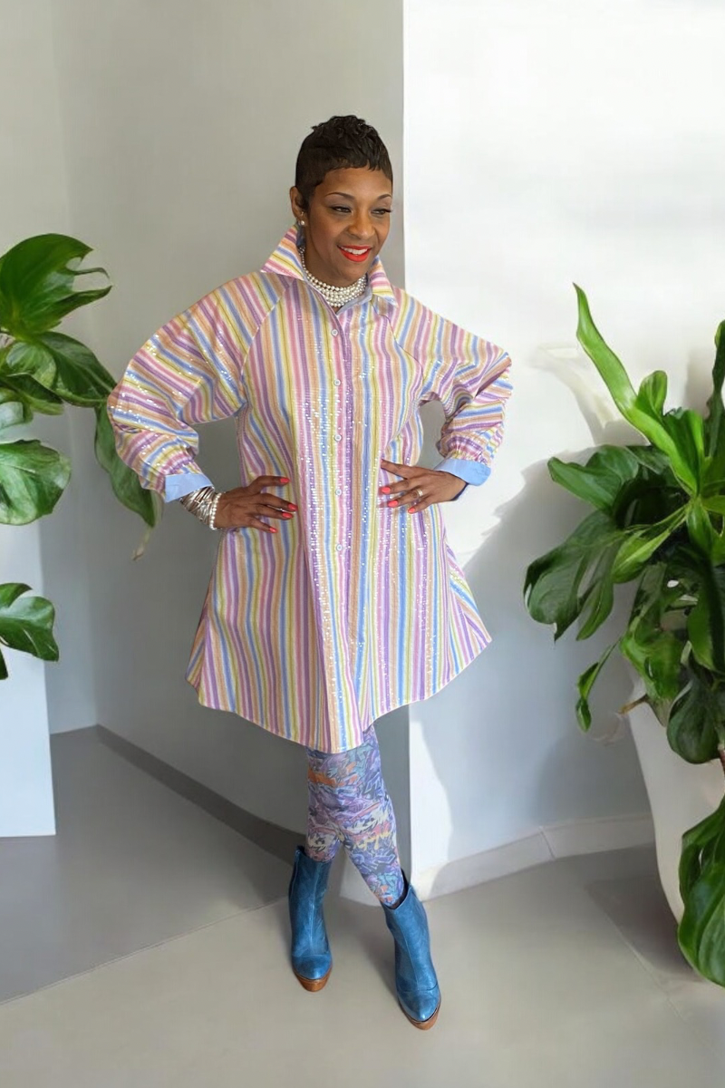 Two Colored Shirt Dress