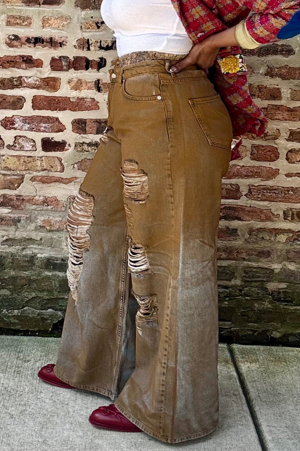 SMOLDER DISTRESSED DENIM JEANS