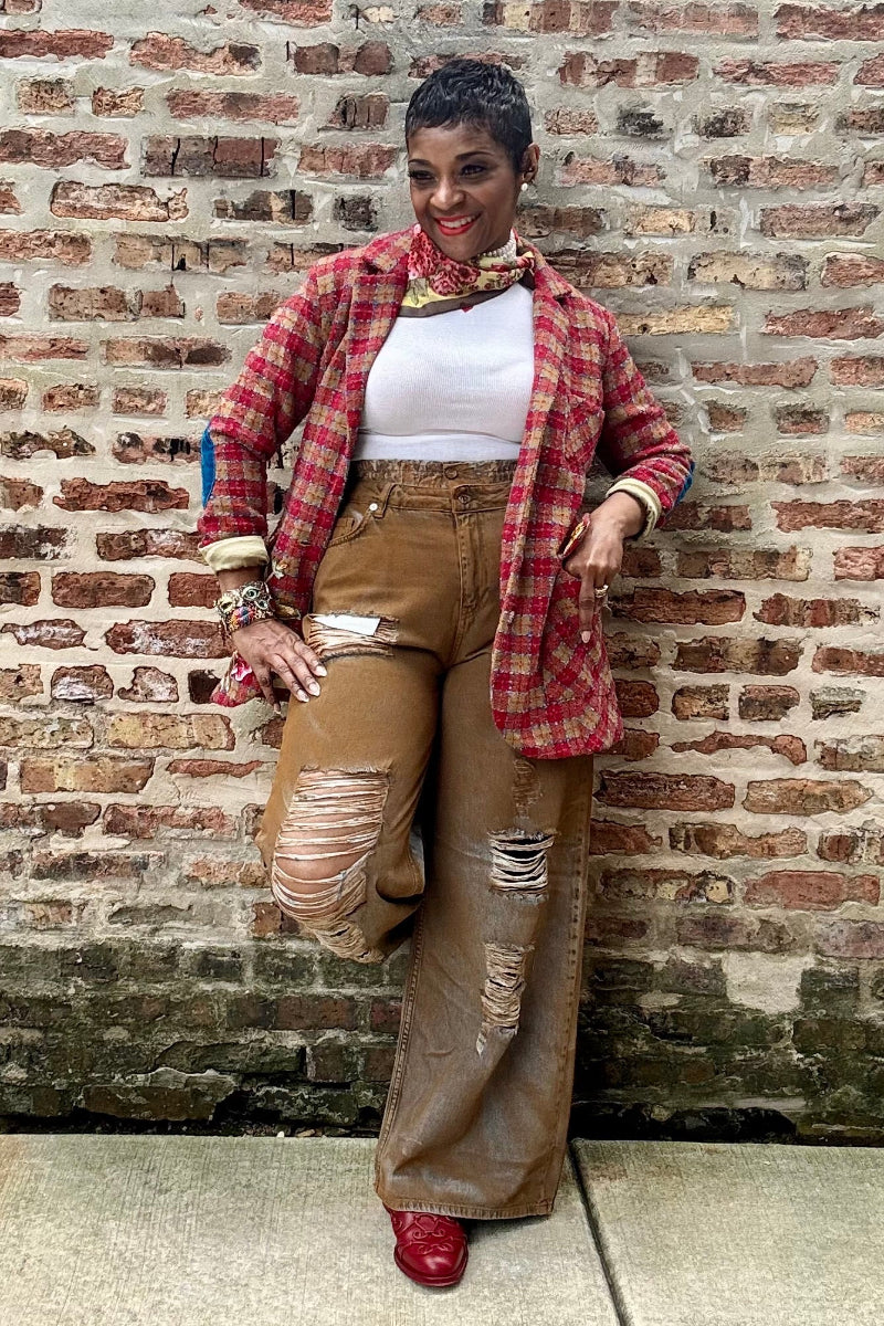 SMOLDER DISTRESSED DENIM JEANS