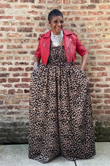 RED WILDFIRE CROPPED LEATHER JACKET
