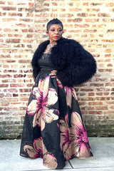 BOLD BLOSSOM STRAPLESS MAXI