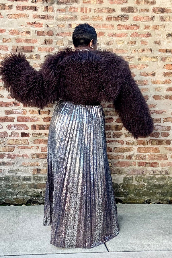 ESPRESSO MONGOLIAN CROP JACKET