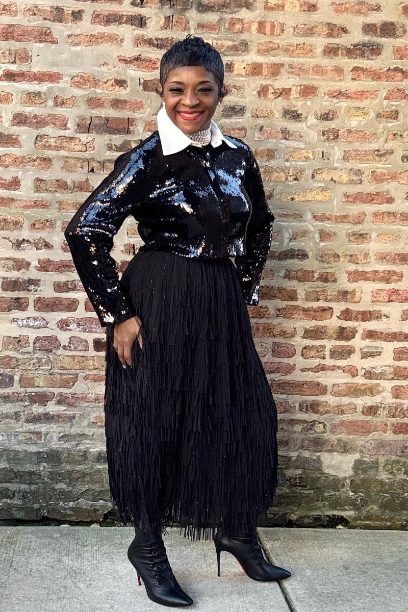 MIDNIGHT MOTION FRINGE MIDI