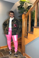 POWER PINK METALLIC SKINNY