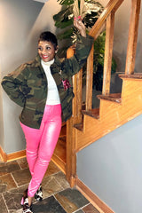 POWER PINK METALLIC SKINNY