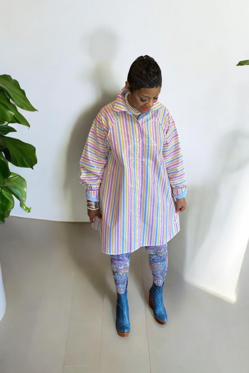 multi colored striped shirt dress Women's Striped Maxi Shirt Dress Elegant Belted Day Dress UK