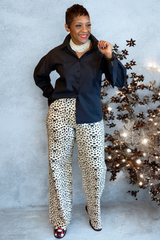 DALMATIAN ~ COW PRINT CRYSTAL DENIM JEANS