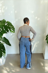 WIDE LEG TRACK JEANS