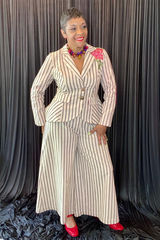 DERBY PRINCESS CREAM STRIPPED SUIT