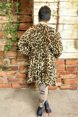 LEOPARD PLEATED BELTED MINI