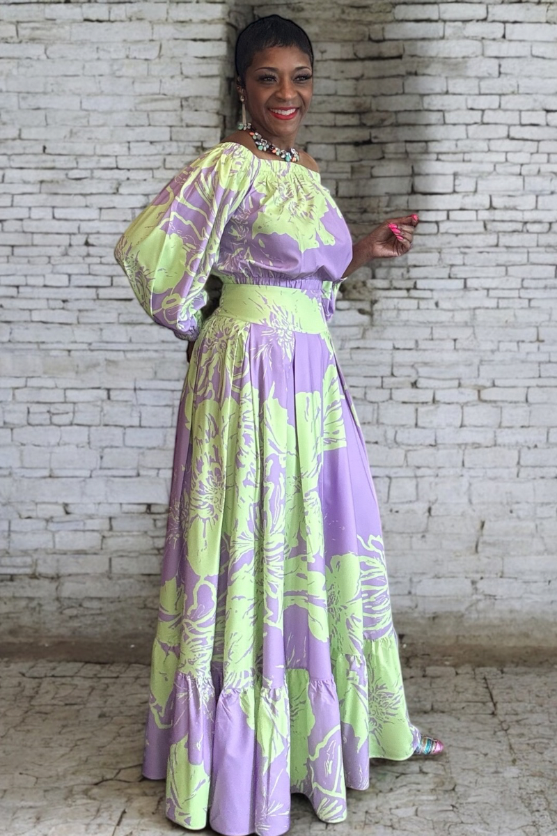 LAVENDER AND CHARTREUSE MAXI SET