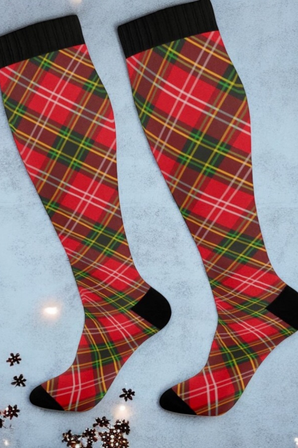 CHRISTMAS PLAID KNEE SOCKS (Expected by 12/12/24)