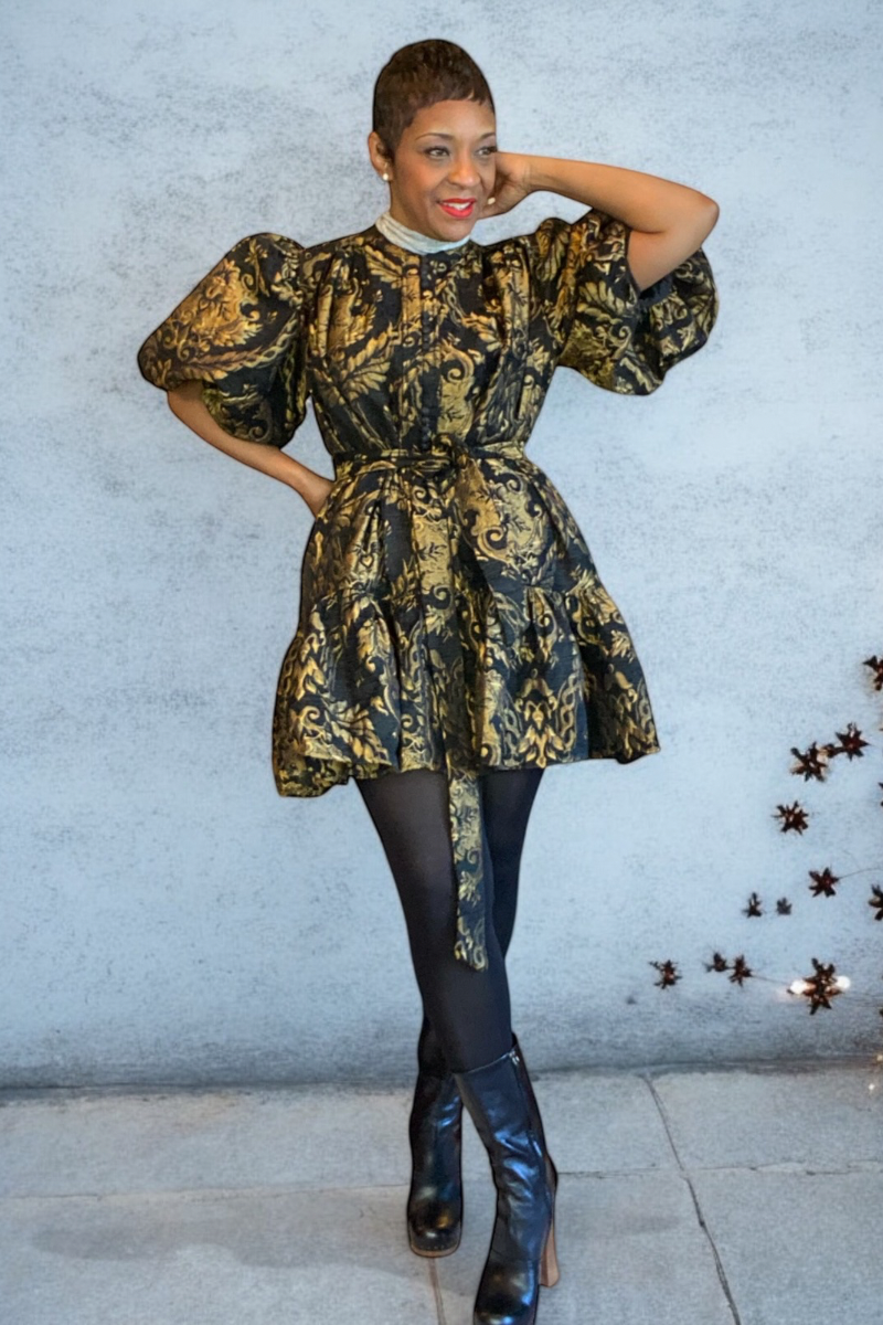 GOLD AND BLACK BROCADE MINI Variations Style GOLD AND BLACK BROCADE MINI Variations Style